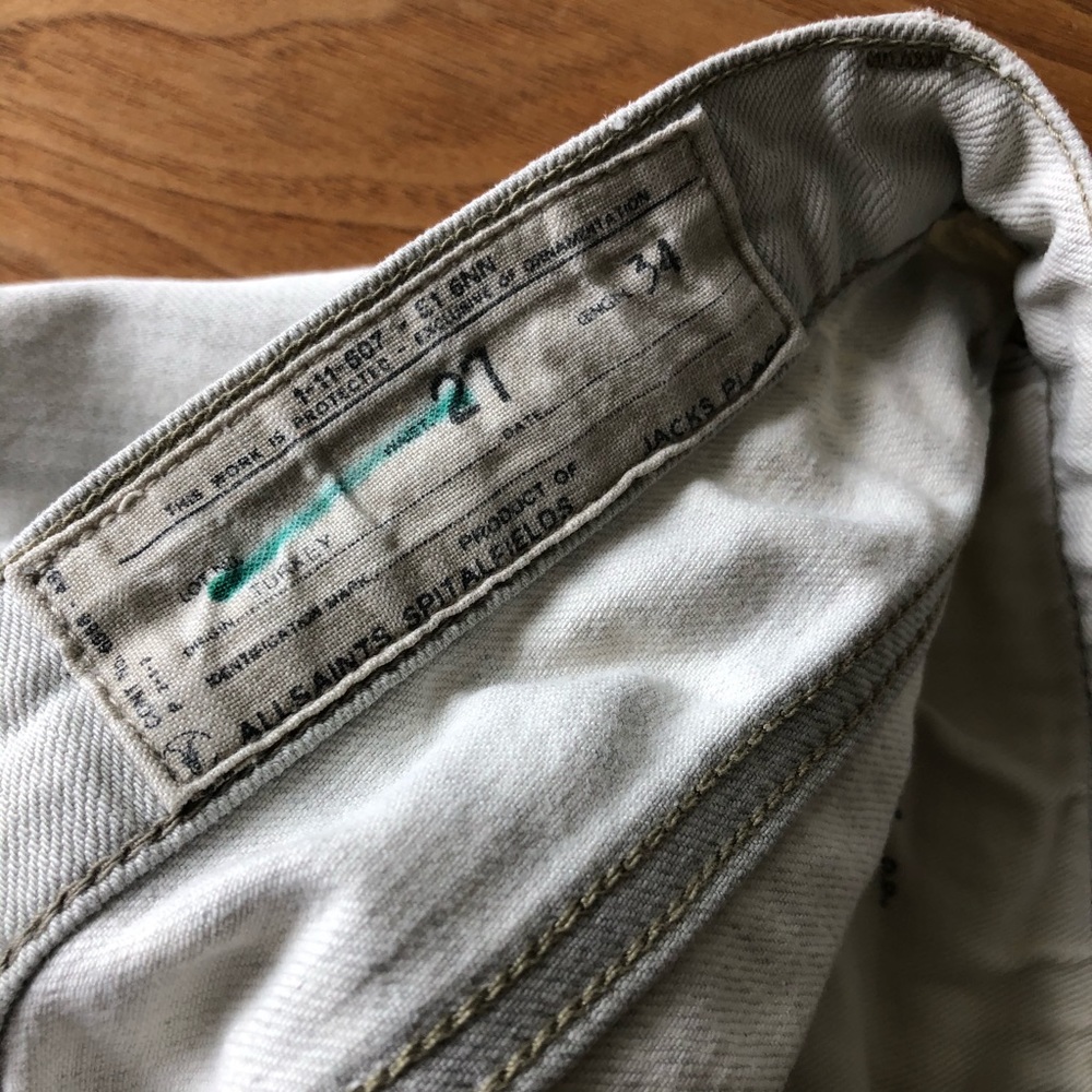 All Saints Rigger Skinny Jeans In Chalk - Picture 5 of 5